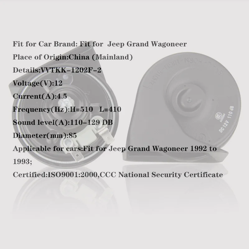 VVTKK для JEEP Grand Wagoneer рог мотоцикл Cuernos электрический автомобиль многоцветные и клаксон рога 3CCC автомобильный Рог