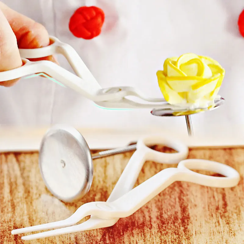 DIY Delicate Flower Lifter Icing Sugarcraft Fondant Cake Decorating Tool Move Scissor Clip Cream Transfer Backing |