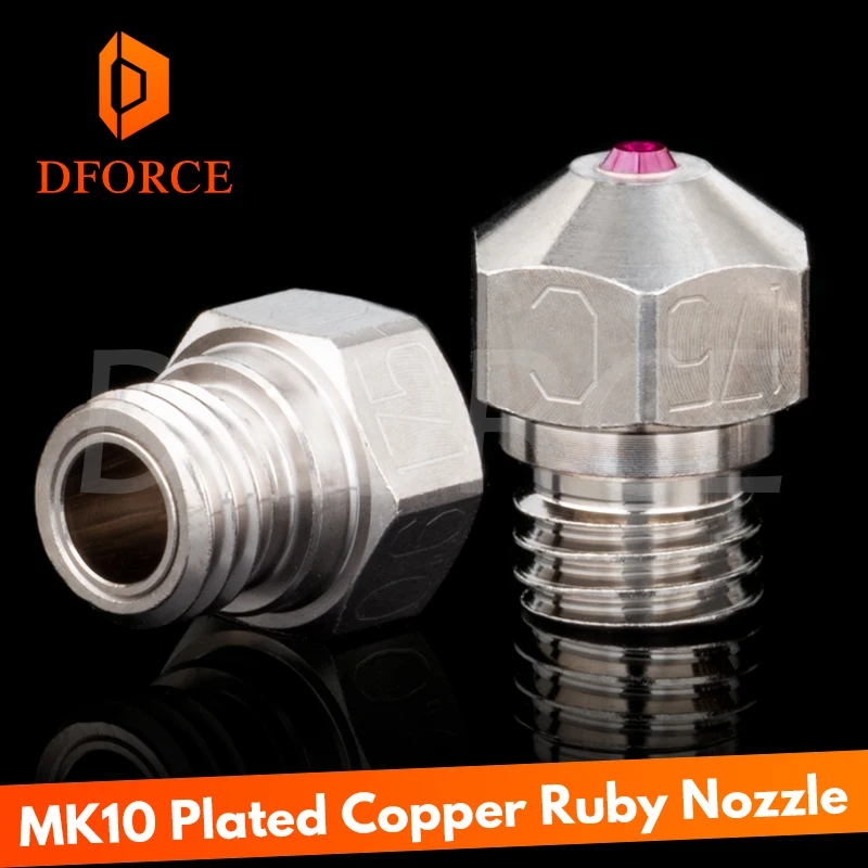 DFORCE MK10 медный красный распылитель PTFE резьба M7 для Micro Swiss MK10 HOTEND MK10 нагревательный блок PETG ABS PEI PEEK нейлон