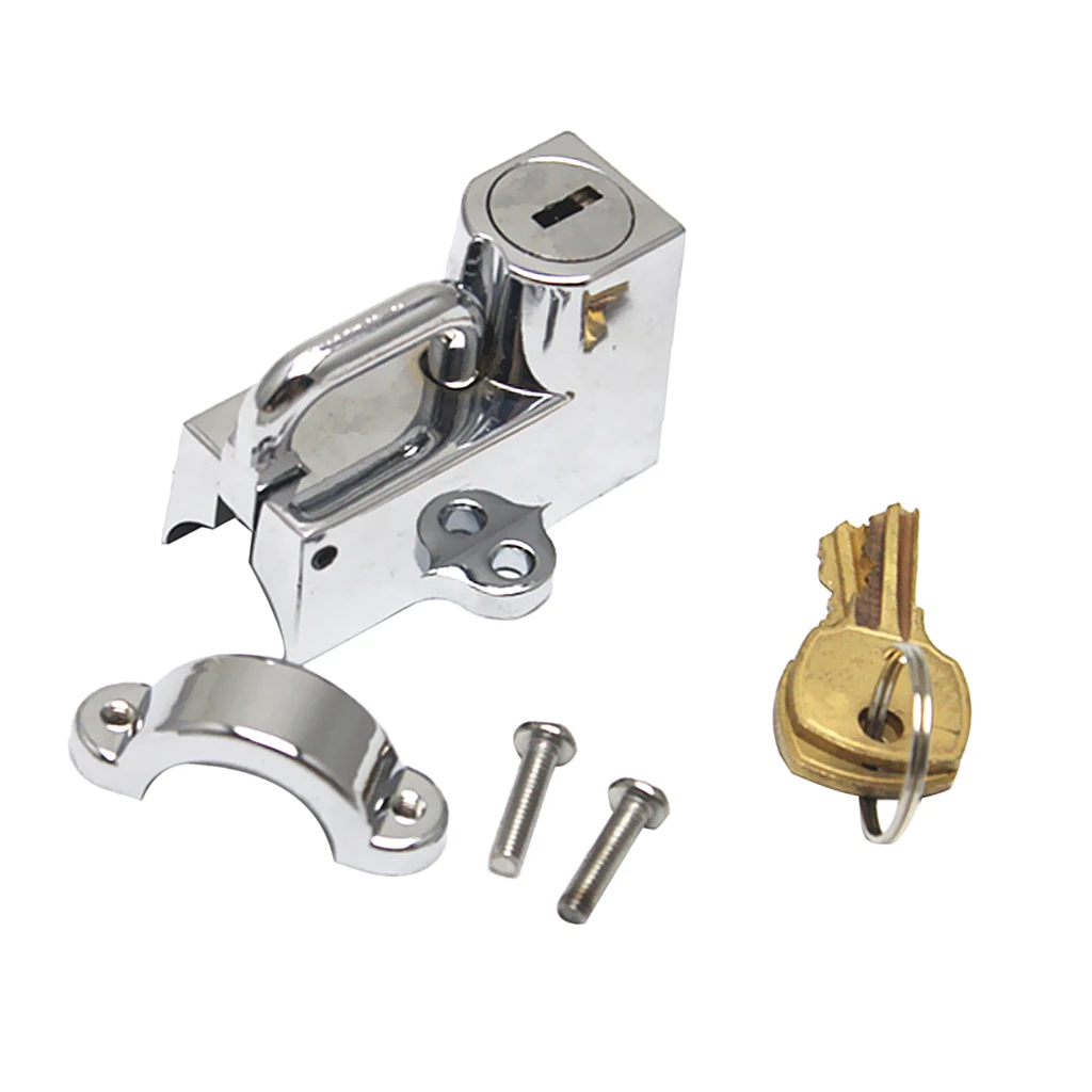 Silver Motorcycle Scooter Steel Helmet Anti-Theft Lock Durable