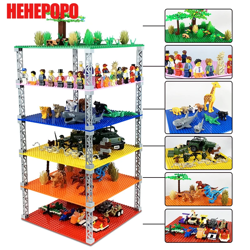 

2 and 4 Floors Base Plate for Small Bricks Board DIY Building Blocks Sets Educational Baseplate Toys Compatible with Legos City