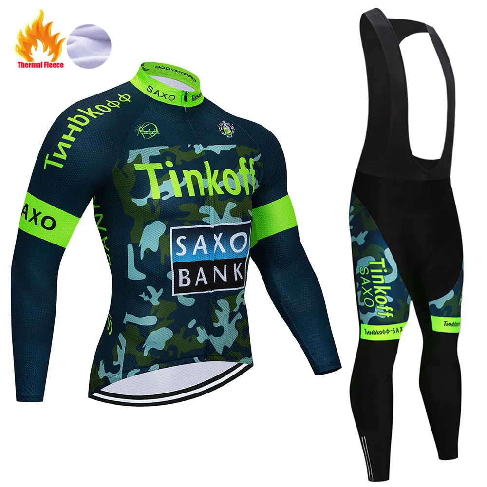 Tinkoff зимний комплект теплой флисовой велосипедной одежды Maillot Ropa Ciclismo Invierno MTB велосипедные майки спортивная одежда для велосипеда - Цвет: 4