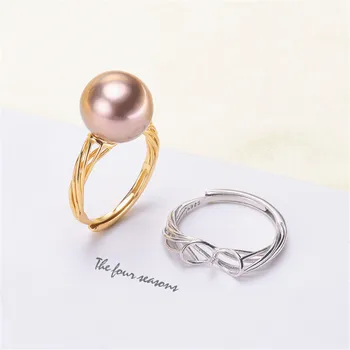 

Beautiful Band Jewelry Promise Ring Hollow Leaves & Pearl Rings Accessories 925 Silver Fashion Jewelry CZ Crystal Accessories