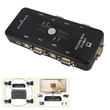 4 порта kvm переключатель USB 2,0 VGA распределительной коробки сплиттер адаптер принтер Мышь клавиатура флешки поделиться коммутатор 1920*1440 VGA