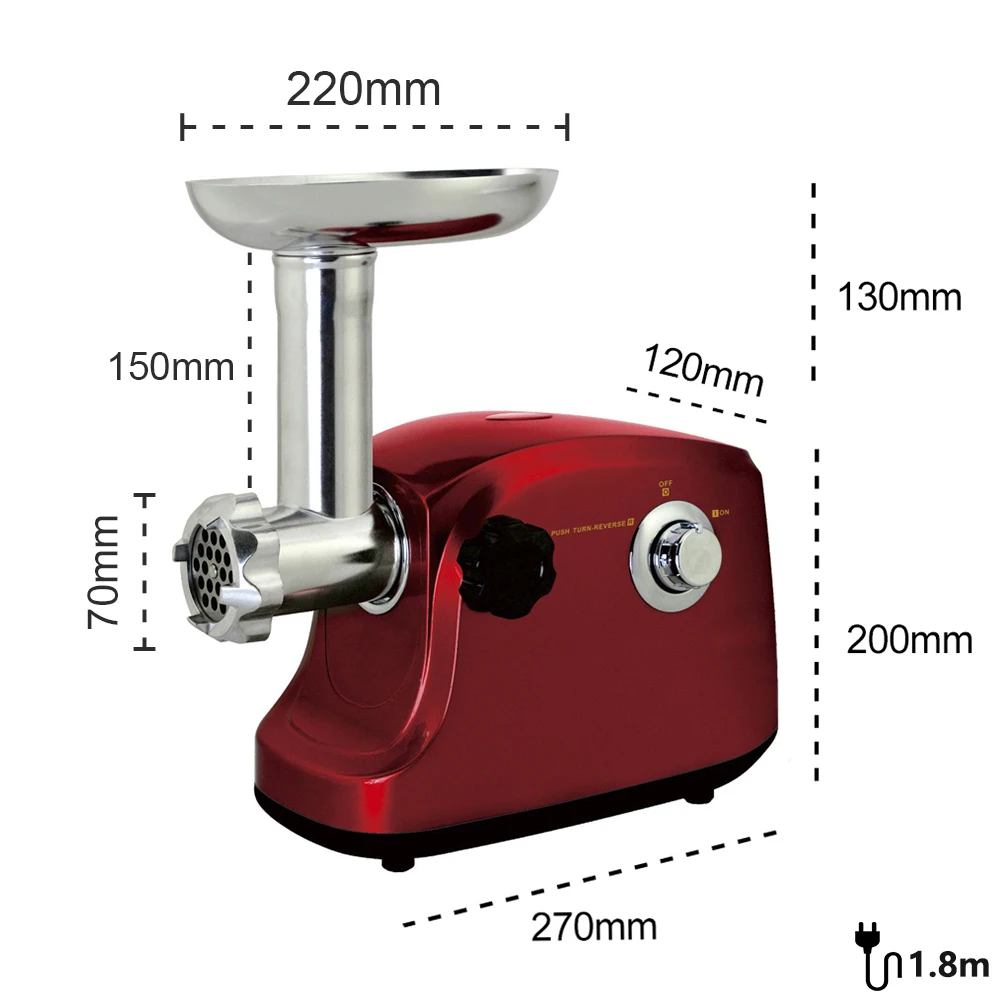 

1500W Colorful Home Electric Meat Grinders Sausage Stuffer Meat Mincer Heavy Duty Household Mincer