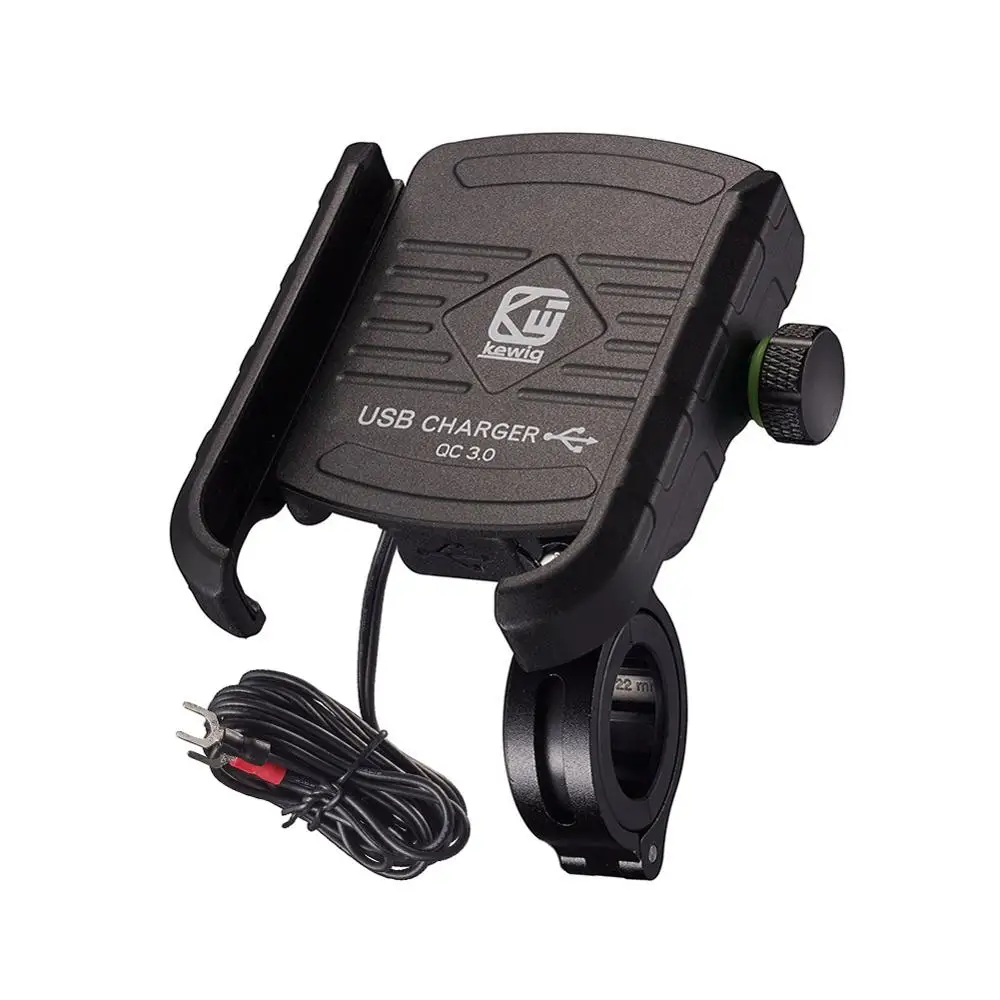 Universal Aluminum Alloy Motorcycle Phone Holder 360 Degree Rotation Bicycle Handlebar Cellphone Charger Mount Clip