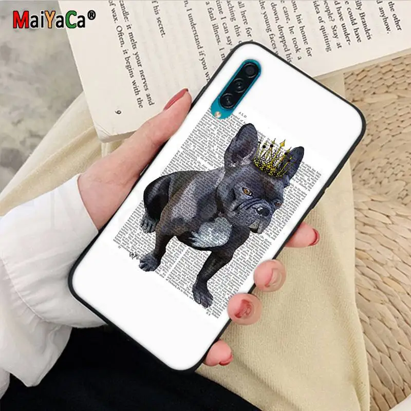 Book newspaper background Cute French Bulldog