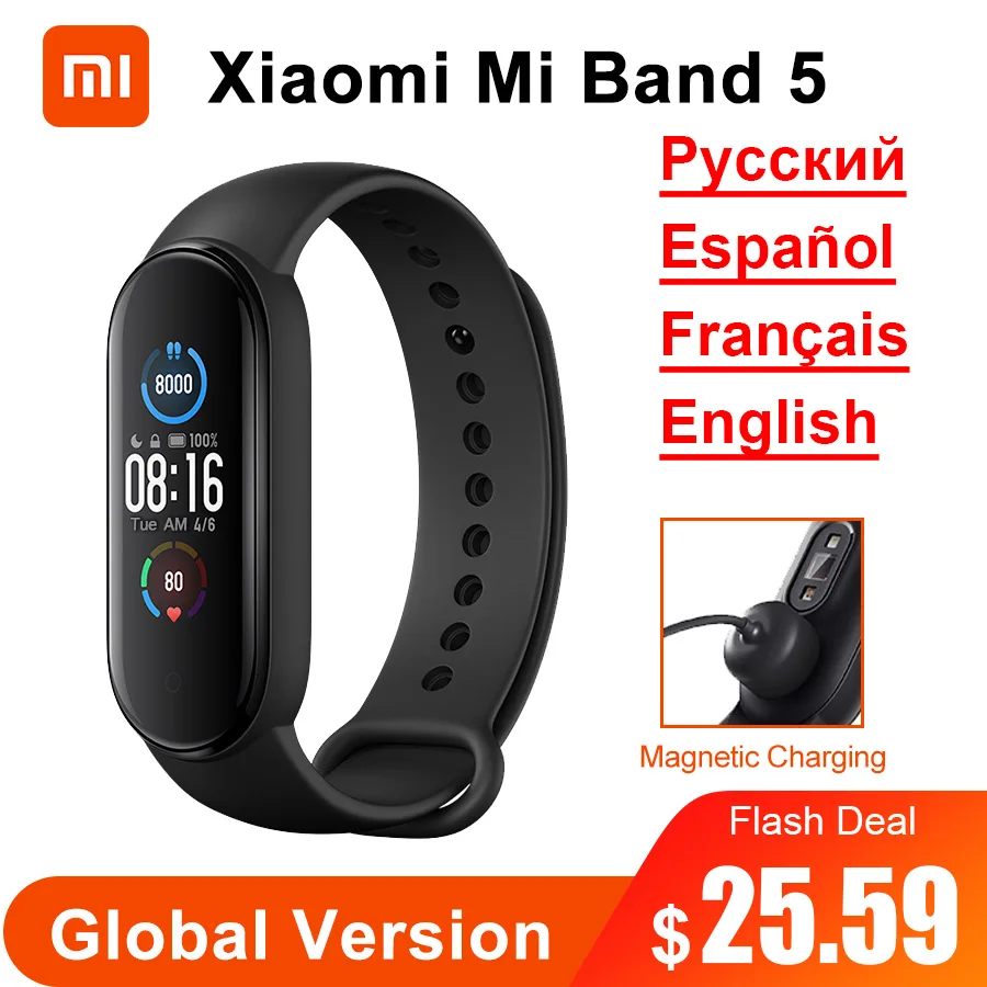 Smart Bracelet Mi-Band Amoled-Screen Fitness Xiaomi Bluetooth Sport Waterproof Traker