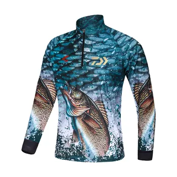 

2020 New DAIWA Fishing Clothing Camouflage Fishing Clothes Sunscreen Breathable Anti Mosquito Quick Dry DAWA Fishing Shirt