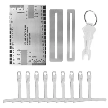 

13 Pcs Luthier Guitar Accessories Parts Bass Tools Set Pin Puller Gauge Ruler 9 Stainless Steel Gauges 2 Protector Guards