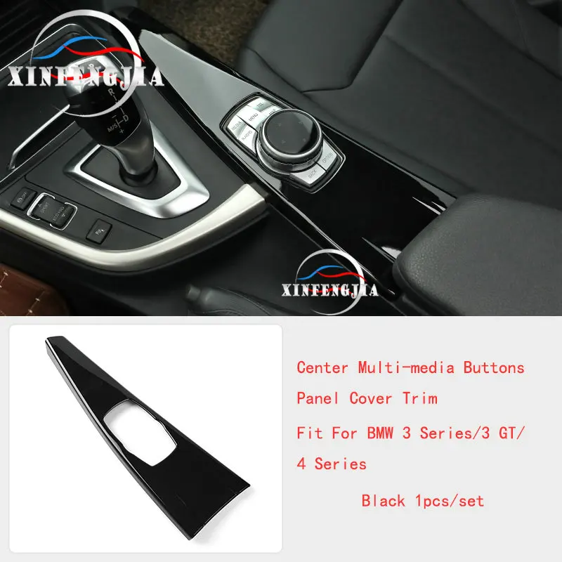 iDrive Panel Black Для 3 4 серии 3GT F30 F34 13-18 внутренняя дверная ручка внутренняя дверная молдинги полоса центр Мультимедийные кнопки панель Крышка отделка - Название цвета: iDrive Panel Black