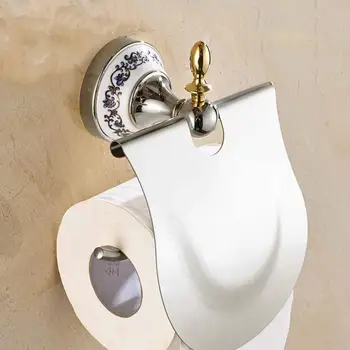 

Bathroom Toilet Tissue Holder Toilet Roll Paper Tray European Blue And White Porcelain Tissue Holder Home Decoration
