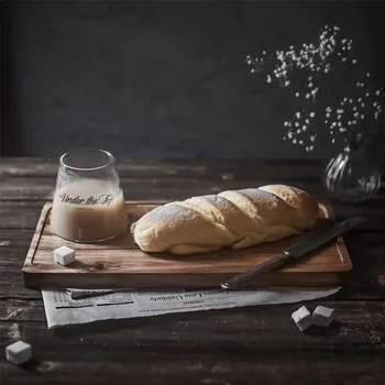 

Japanese Retro Rectangular Tray Dinner Plates Restaurant Steak Bread Sushi Mat Tray Creative Wooden Tea Tray Kitchen Dinnerware