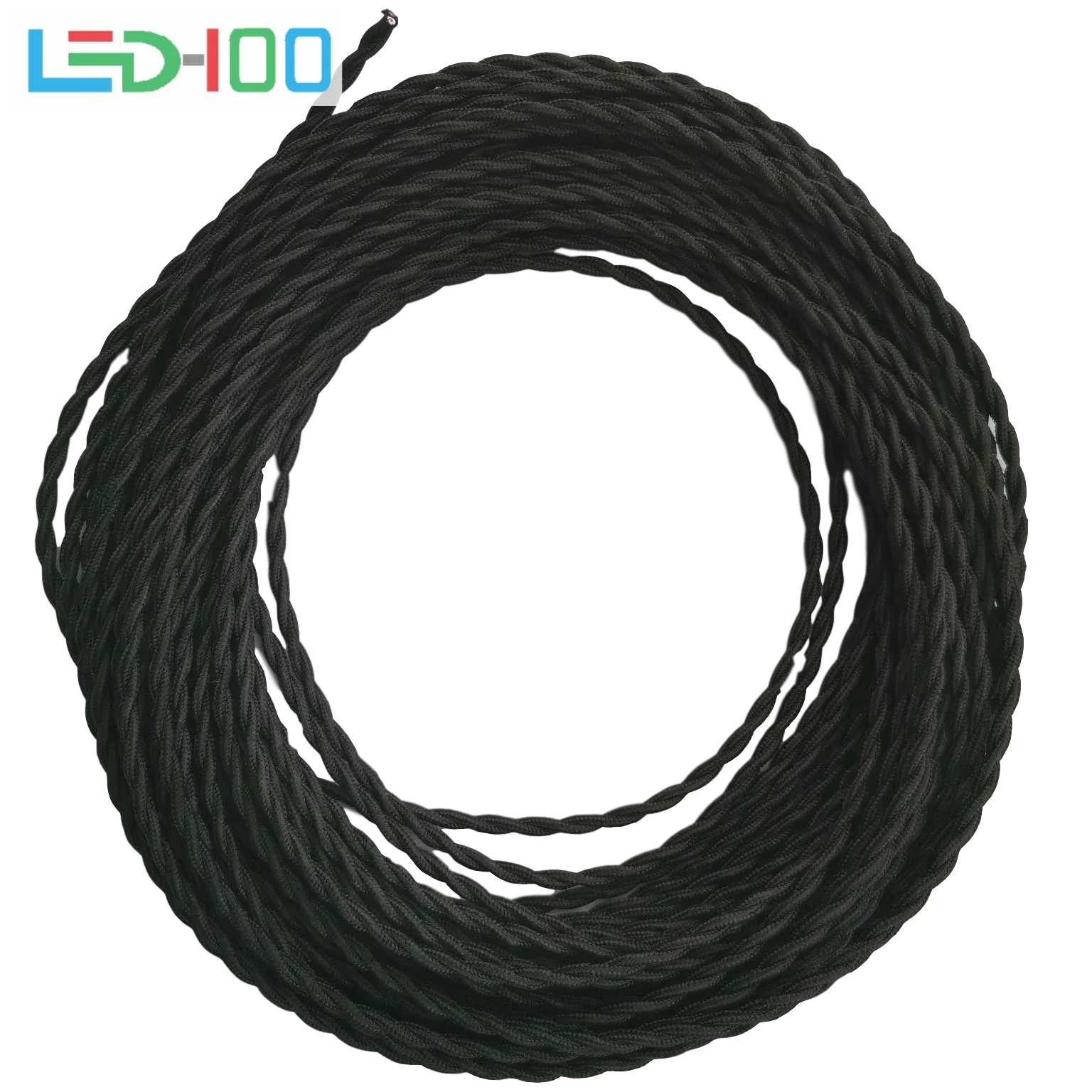NEW black 2*0.75mm Edison Vintage Electrical Wire Black Twisted Fabric
