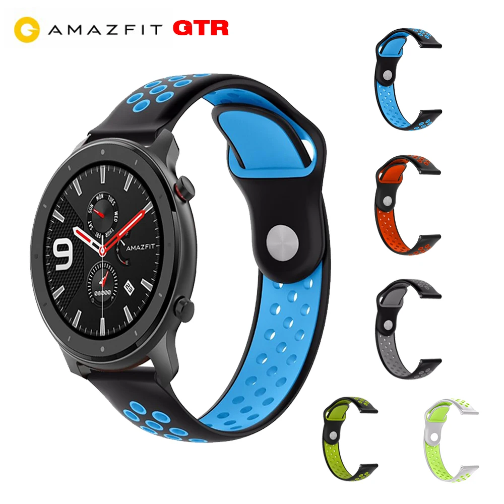 Amazfit 47 мм GTR Универсальный сменный Двухцветный силиконовый ремешок для часов 22