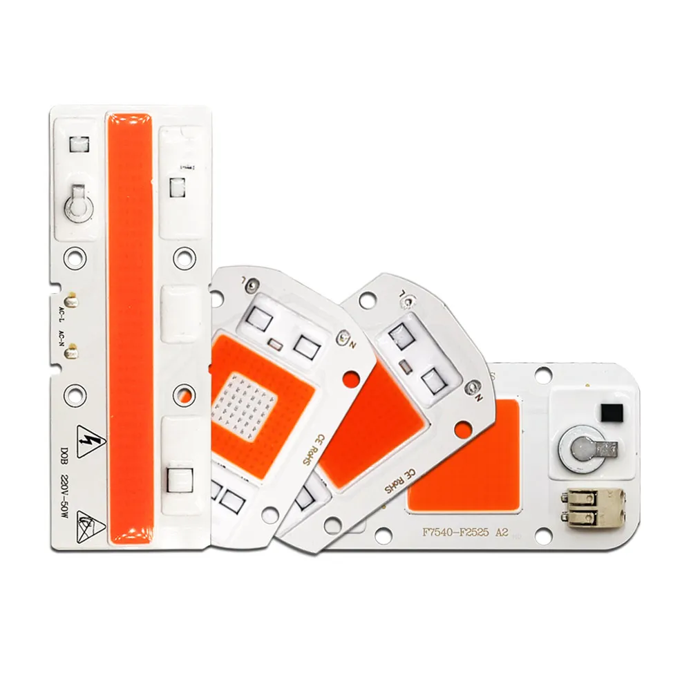 Solderless Full Spectrum COB LED Grow Lamp 220V 110V AC Driverless Light Chip Red Blue Warm White LEDs for Plant Growing