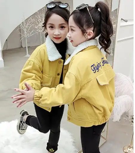 Детское пальто для девочек; Милая зимняя куртка с вышивкой в ковбойском стиле; модная одежда - Цвет: Золотой