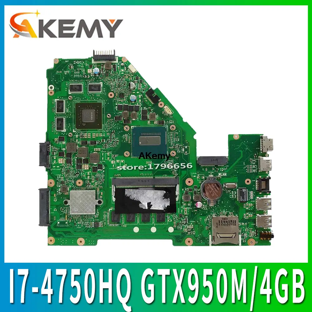 Материнская плата X550JX MB._ 4G/I7-4750HQ/AS GTX950M/4 ГБ для Asus X550JK X550JD ZX50J X550J A550J FX50J X550JF |