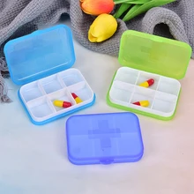 Estuche portátil de viaje para pastillas, contenedor dispensador de medicamentos colorido, recipiente para embalaje con 2/4/6 ranuras, a prueba de humedad