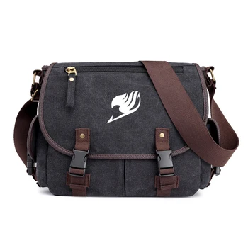 

Good Qualtiy Men Fairy Tail Attack on Titan Bag Canvas Casual Shoulder Crossbody Outdoor Bags Travel School Retro Shoulder Bag