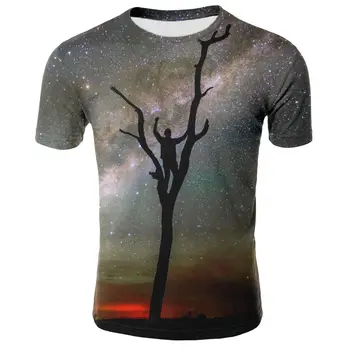 

Galaxy space pattern printing 3D T-shirt casual summer style fashion printing short-sleeved T-shirt men's new starry short-sleev