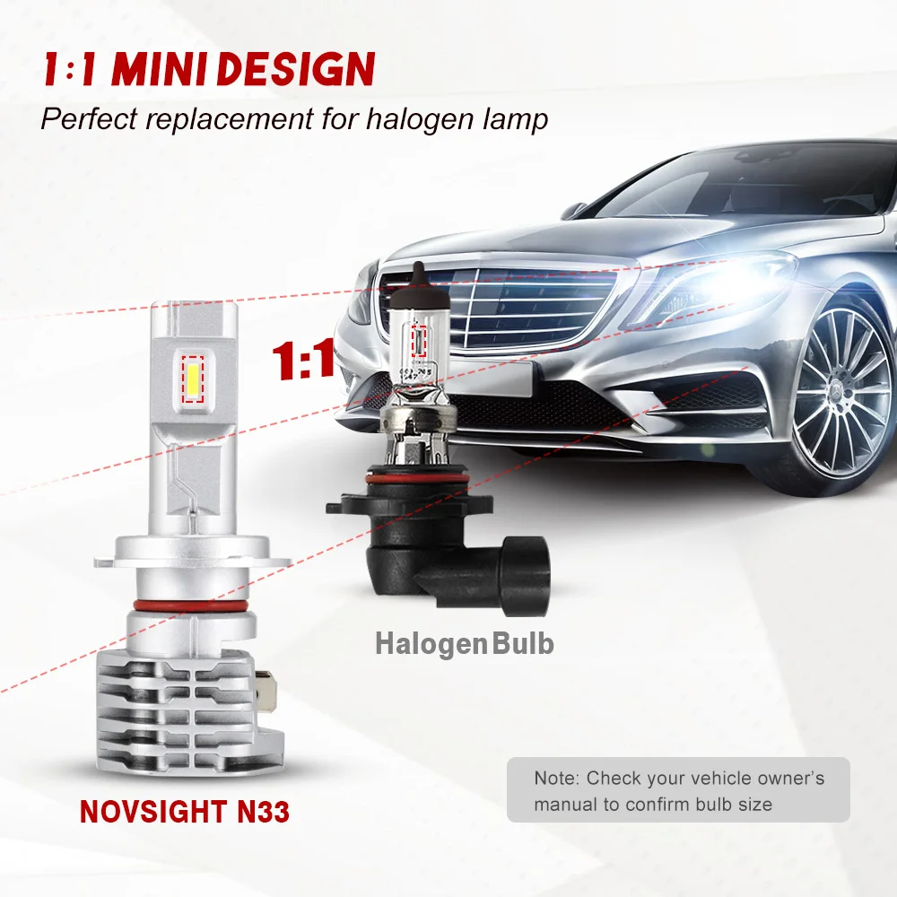 NOVSIGHT H4 светодиодный H7 H11 H8 HB4 HB3 автомобильные лампы для фар машины 50W 8000LM стайлинга автомобилей 6000K светодиодный помощи при парковке