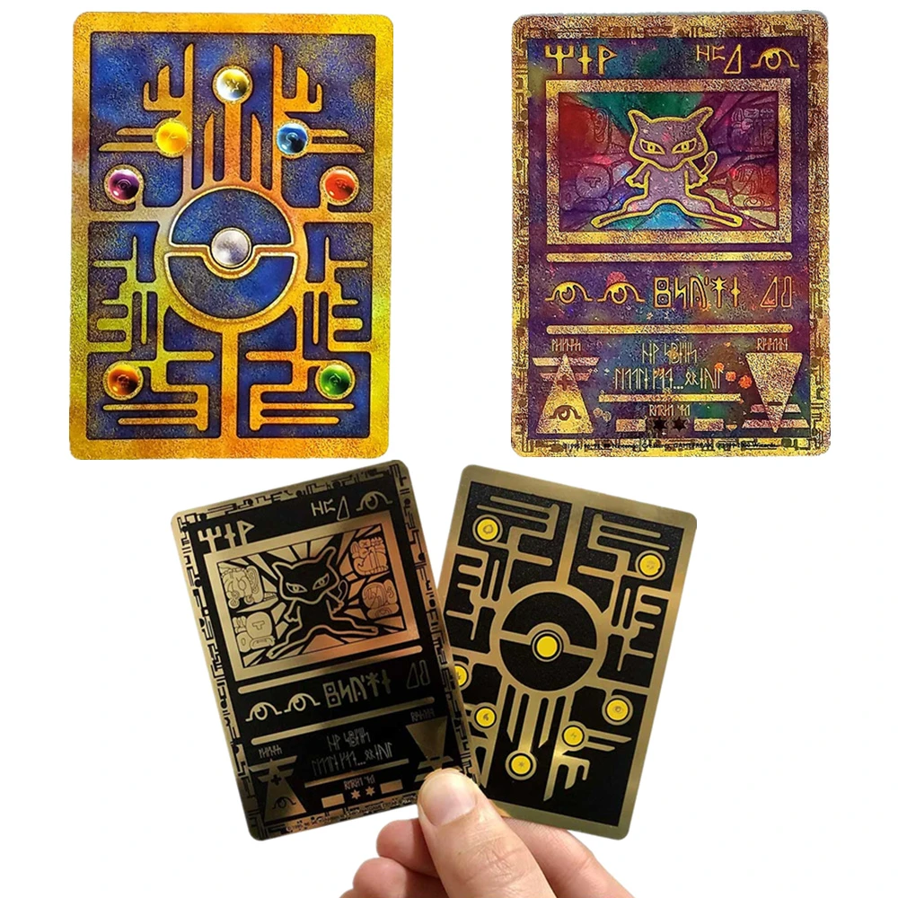 ポケモンの金の金属カード 子供のおもちゃ アンティークのクリスマスギフト アニメのカードゲーム Game Collection Cards Aliexpress