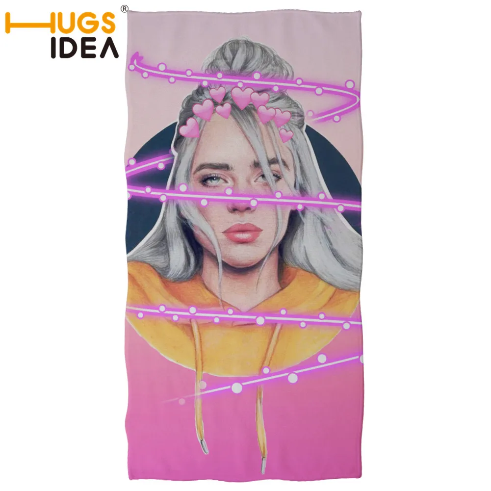 HUGSIDEA банное пляжное полотенце для взрослых с принтом Billie Eilish, быстросохнущее полотенце для лица, впитывающие купальники, полотенце для душа s - Цвет: YY2530