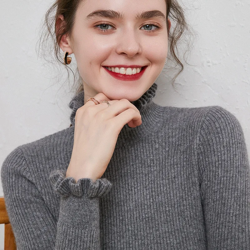 

Cashmere Sweater Women Knitted Long Sleeve Turtleneck Sweaters Women Slim Fit Basic Pullovers Solid color 2020 Autumn