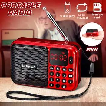 

Mini Portable Handheld Radio Multifunctional Rechargeable Digital FM USB TF MP3 Player Speaker Devices Supplies