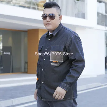 

Cowboy Long Sleeve Shirt Male Loose Shirt Joker Plus Fat Plus Size 9xl Inch Shirt Plus Fat Plus