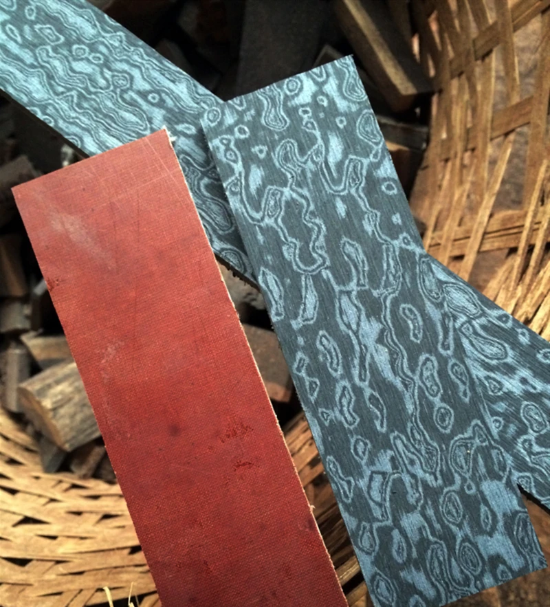 Дамасский узор Микарта складной нож Ручка патч DIY материалы хвостовик заготовки весы