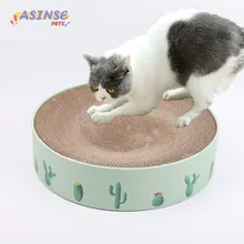 Cat Round Scratcher Cactus Corrugated Nail Scraper For Cats Scratch Board Kitten Pad Rest Pet Supplies Toys Protect Furniture