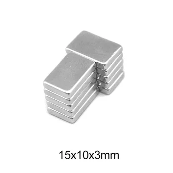 

10~150pcs 15x10x3 Quadrate Powerful Magnet 15mm x10mm Permanent block Magnet 15x10x3mm Strong Neodymium Magnets 15*10*3
