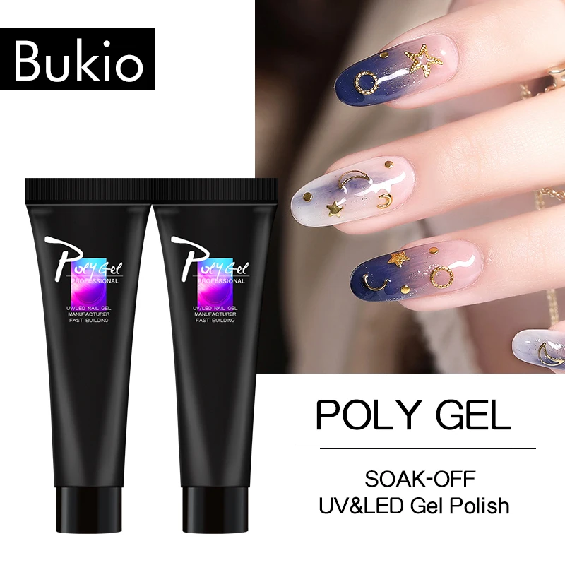 

Bukio Poly Gel Quick Extension Jelly Finger Building Gel Tip Gel Pink White Clear Acrylic Gel Manicure Soak Off UV Crystal Jelly