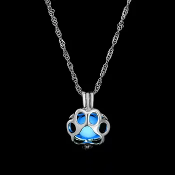 

Luminous Necklace Female Pendant Alloy Fluorescent Dog Footprint Item Decoration Europe And America Popular Ornament Hot Sale