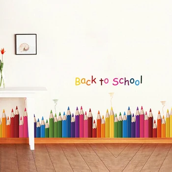 

DIY Colorful Pencils Back To School Wall Sticker Removable Vinyl Mural Art Decals Kindergarten Nursery Play Room Decoration