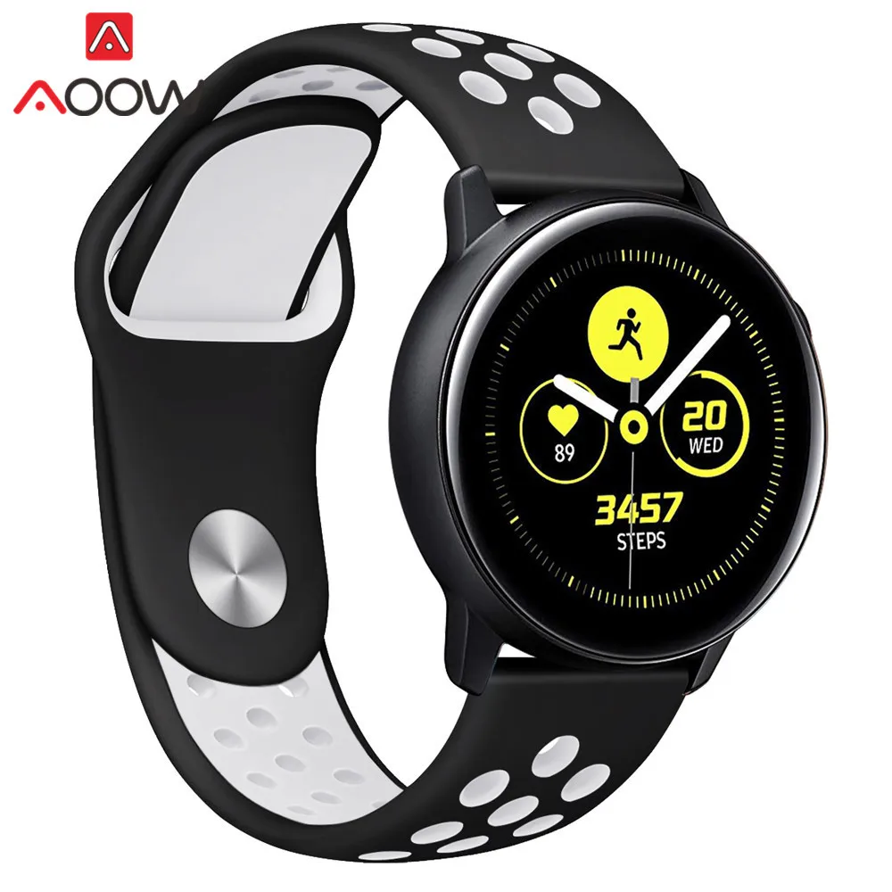 20 мм силиконовый ремешок для samsung Galaxy Watch Active 42 мм Шестерни S2 Amazfit bip дышащие отверстия резиновый браслет ремешок Ремешок