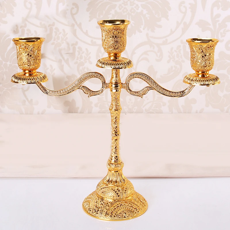 

3 Arms Candlesticks Wedding Table Candelabra Home Metal Candle Holder Durable High Quality
