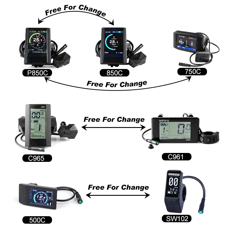 Cheap Lock Battery 17.5Ah Bafang BBSHD 48V 1000W Mid Motor Kits E-bike Samsung Cell Motor Kits Display DIY Electric Bicycle Parts 5