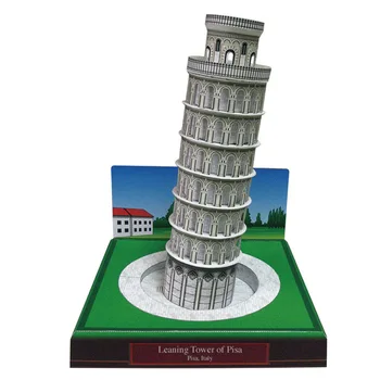 

15x15x22cm Italy Leaning Tower of Pisa Famous Architectural Model 3D Paper Model Children Educational Toys Home Decoration Gifts