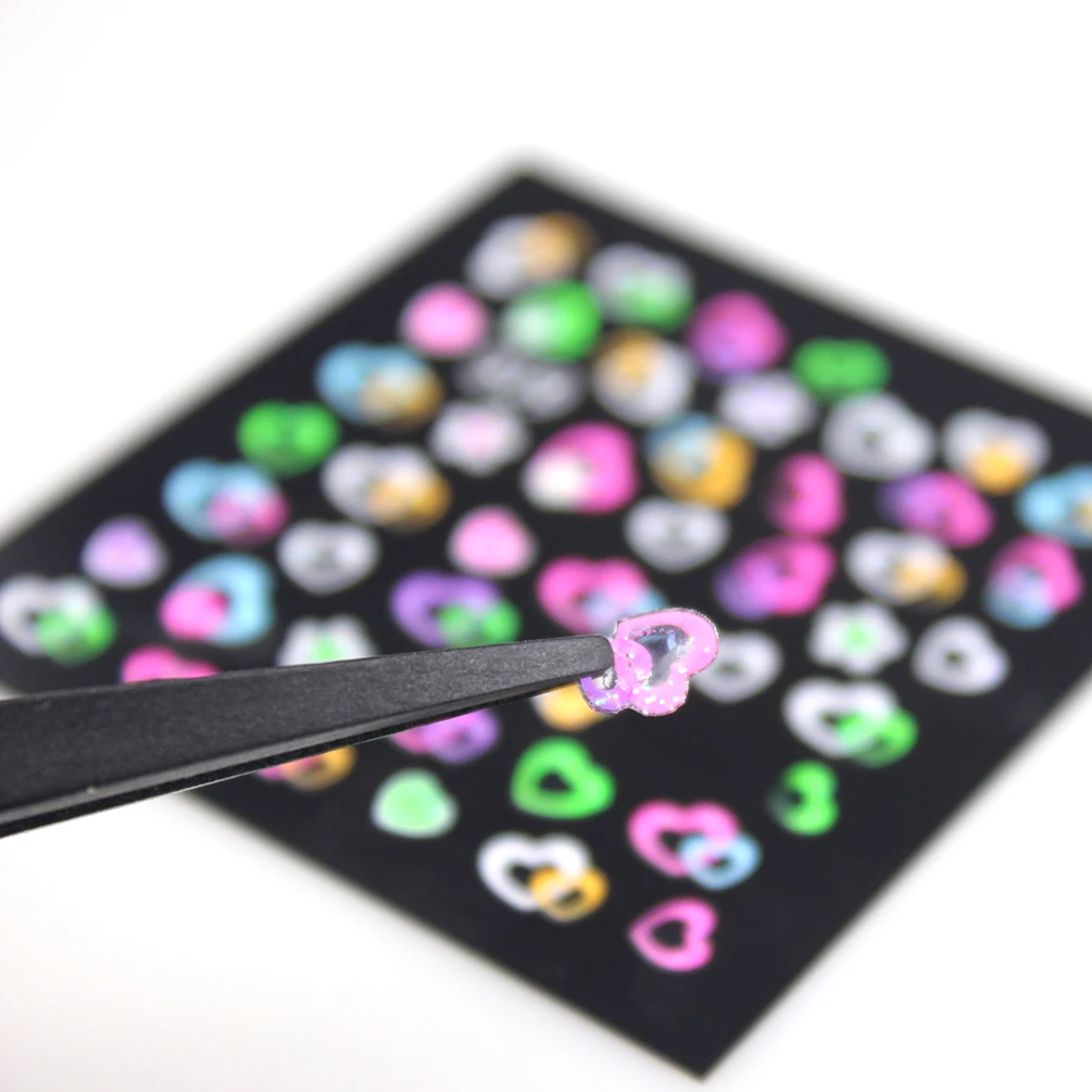 24 листа 3D наклейки для ногтей цветы набор для женщин, самоклеющиеся красочные мелкий узор ногтей кончик искусство наклейки с пинцет ногти инструмент