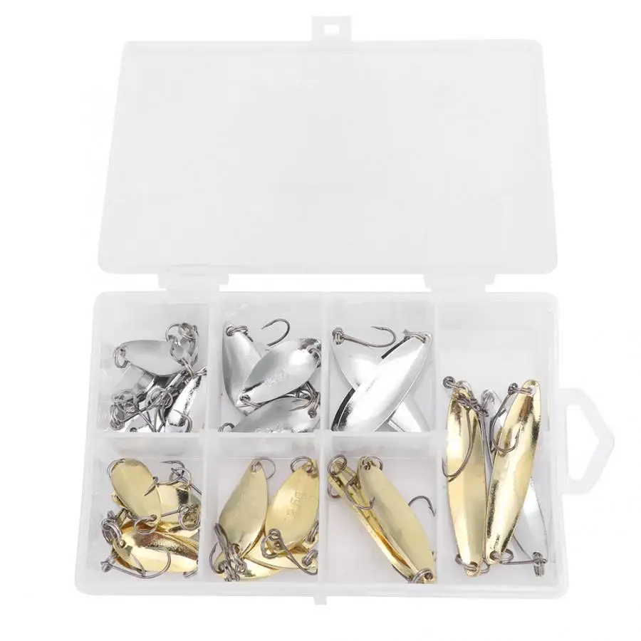 Artificial 30 PCS/ Box Horse Mouth Sequin Set with Single Hook Road Fishing Bait Lure Fish Accessory fishing accessories