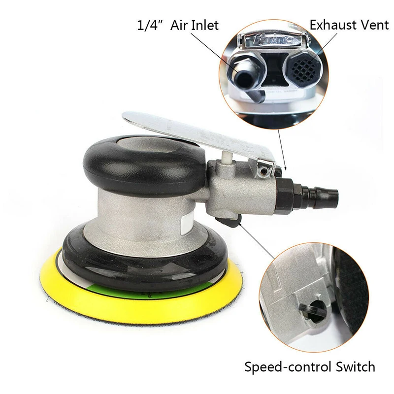 

1pc Random Orbital Sander+1pc Wrench 125mm/5 Inch Pneumatic Polishing Machine Random Orbital Air Sander For Auto Body Car