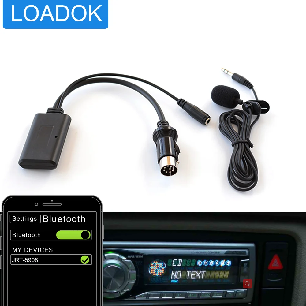 Car AUX Bluetooth Adapter Wireless Audio 8 Pin Cable Handsfree