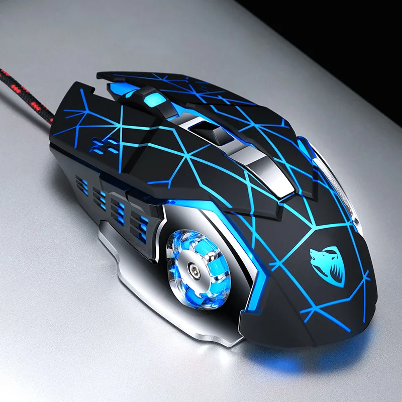 Thunder Wolf V6 игровая мышь для макросъемки Механическая 2400DPI профессиональная