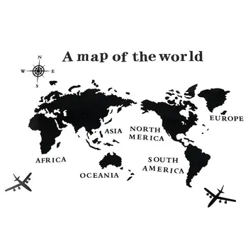 

1 Sheet World Map Decal Creative Delicate Interesting Exquisite Acrylic Sticker Wall Sticker 3D Sticker for Indoor Home Inside