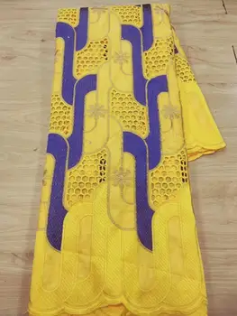 

African BAZIN Riche Getzner Lace Fabric With Diamond Embroidery african Punch Cotton Fabric 5 Yards For Dress