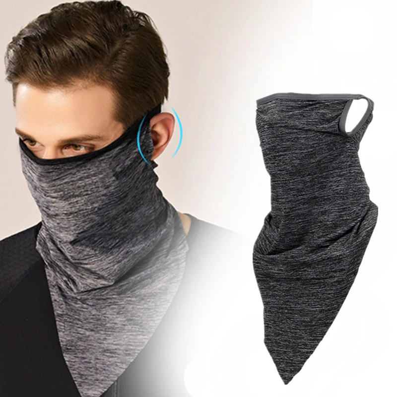 Multifunction Summer Riding Magic Headscarf Outdoor Sports Windproof Ice Silk Triangle Sunscreen Mask mens white scarf