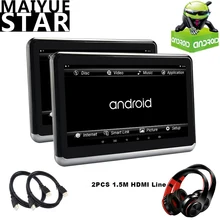 10.1 Inch Car Headrest Display Android 9.0 Video Player HD1080P Touch Screen With WIFI/HDMI/USB/TF/BT Settings LOGO APP Download